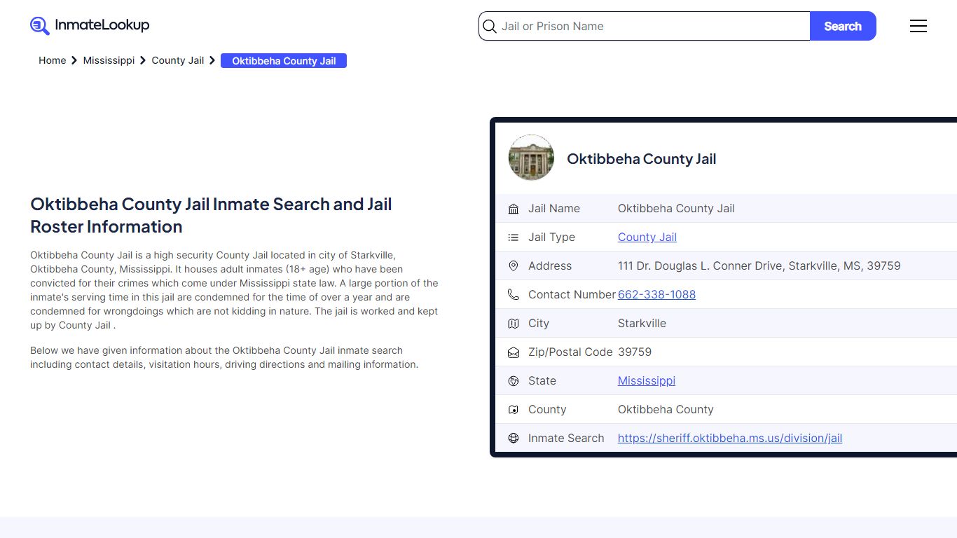Oktibbeha County Jail (MS) Inmate Search Mississippi - Inmate Lookup